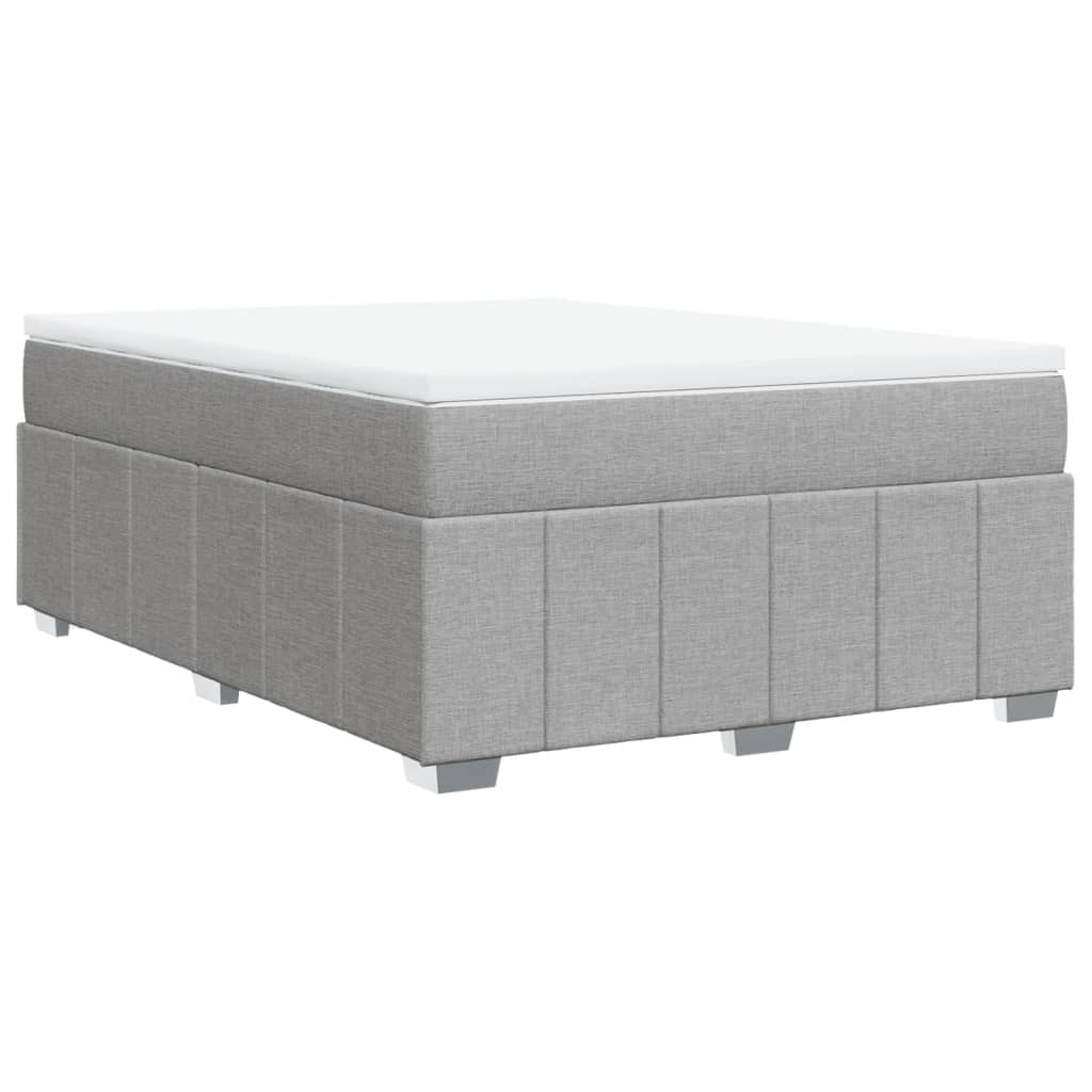 Boxspring met matras stof lichtgrijs 160x200 cm