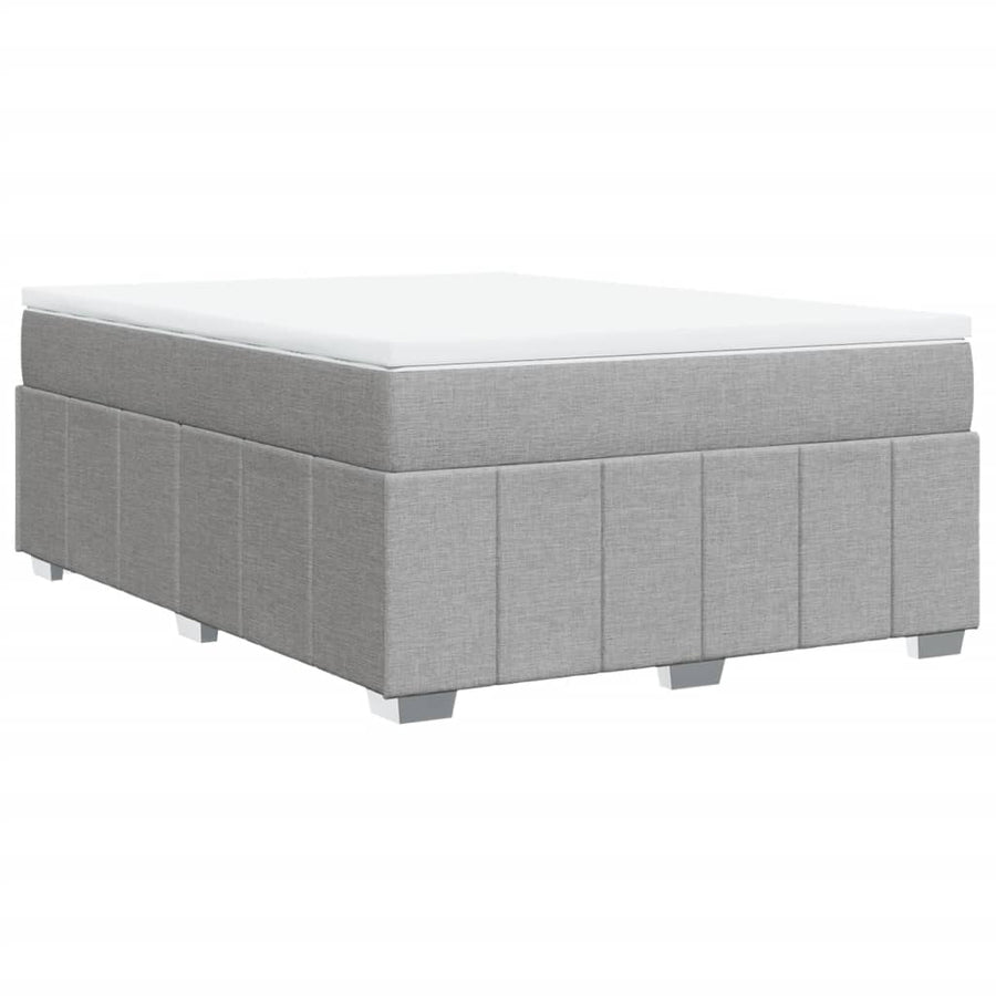Boxspring met matras stof lichtgrijs 160x200 cm