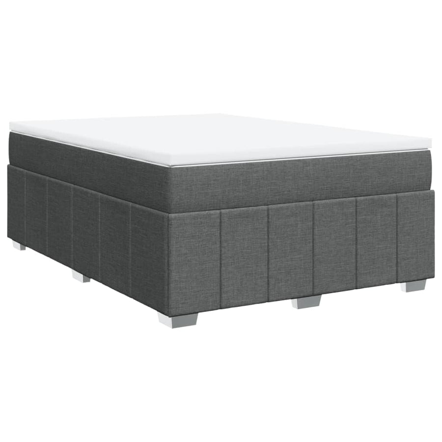 Boxspring met matras stof donkergrijs 160x200 cm