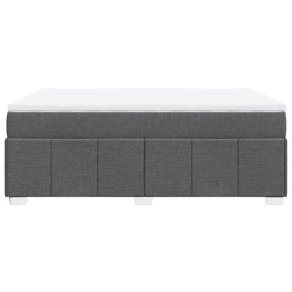 Boxspring met matras stof donkergrijs 160x200 cm