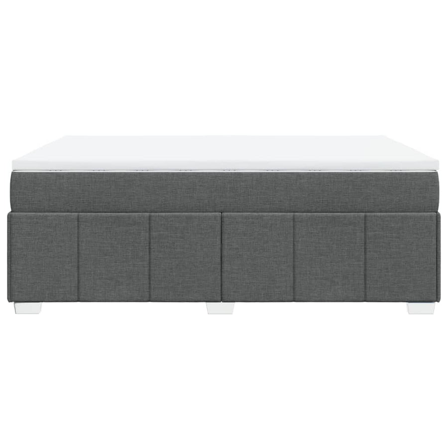 Boxspring met matras stof donkergrijs 160x200 cm