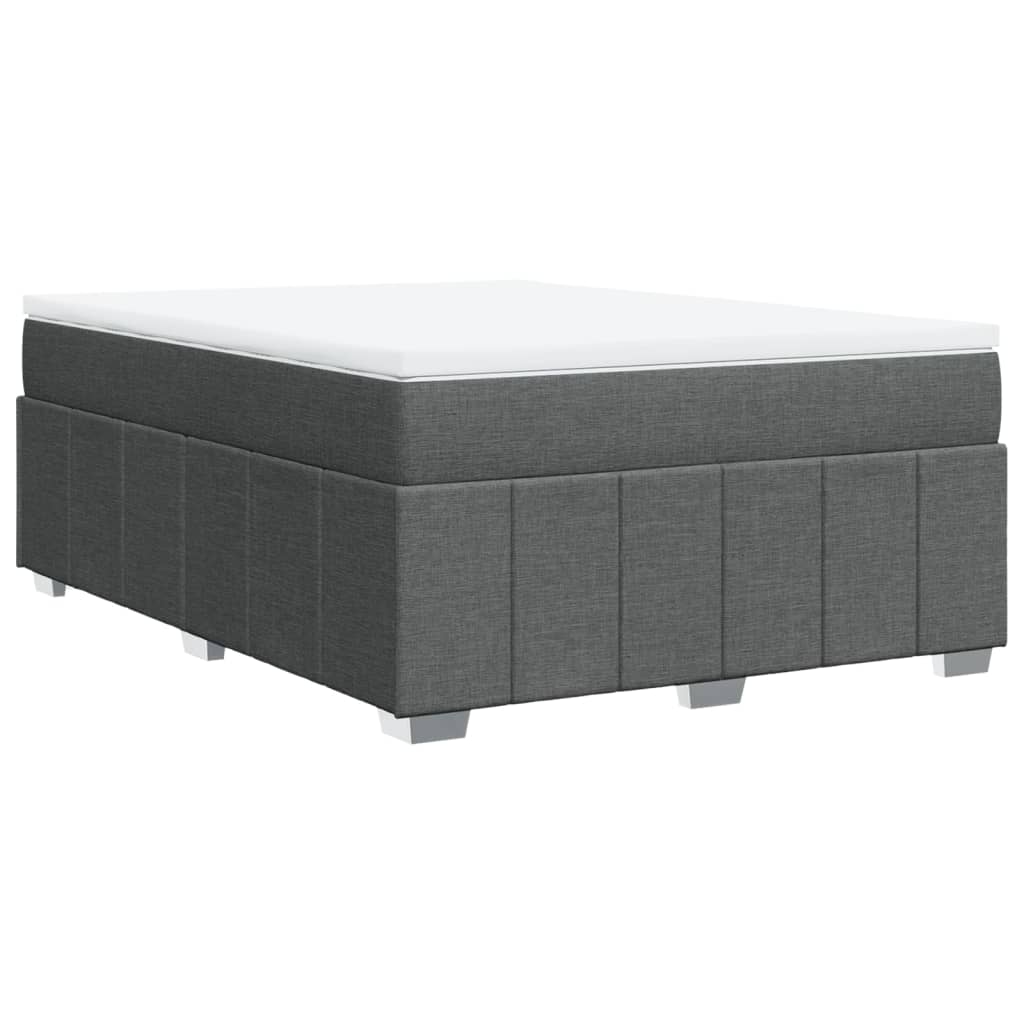Boxspring met matras stof donkergrijs 160x200 cm