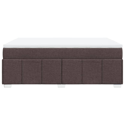 Boxspring met matras stof donkerbruin 160x200 cm