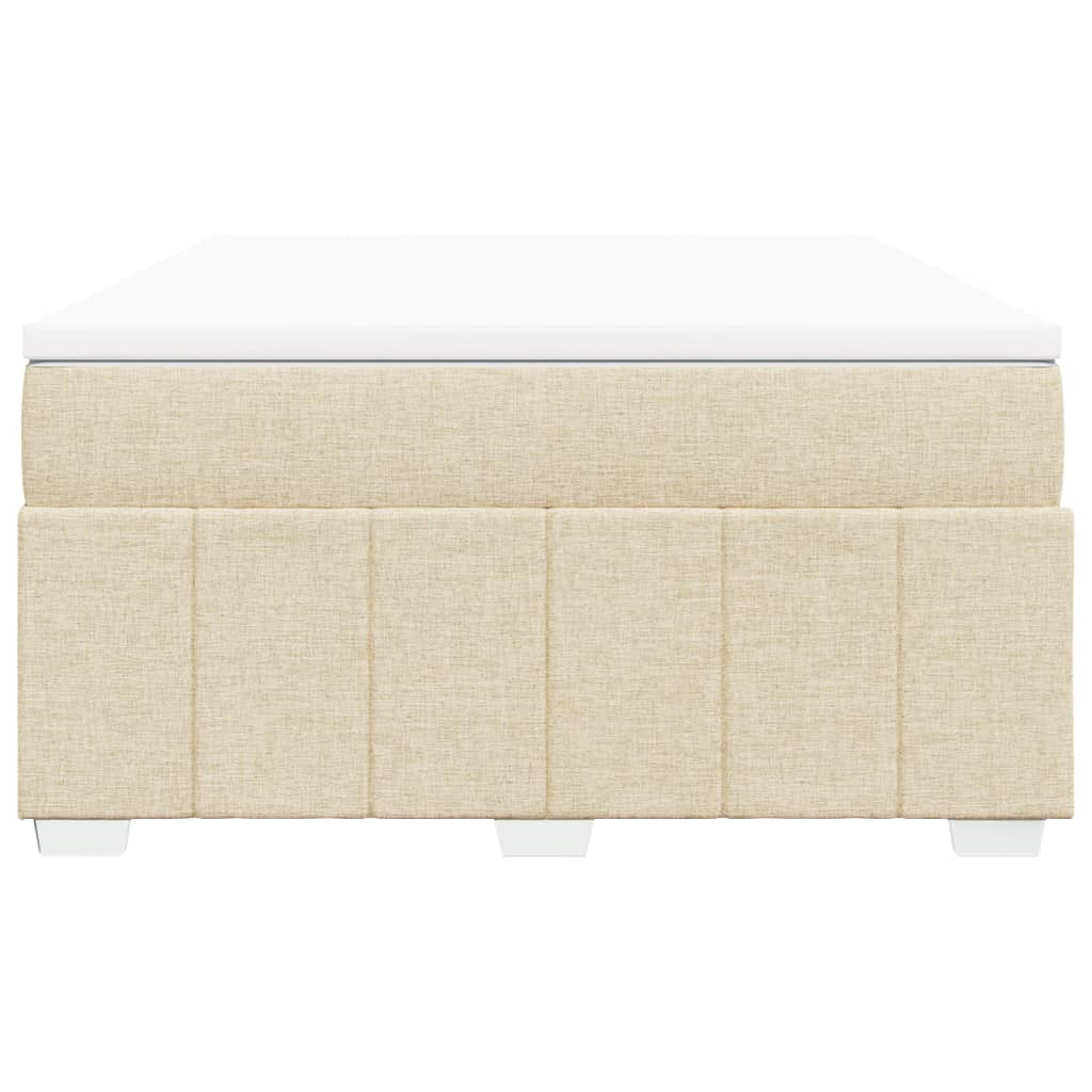 Boxspring met matras stof crèmekleurig 160x200 cm