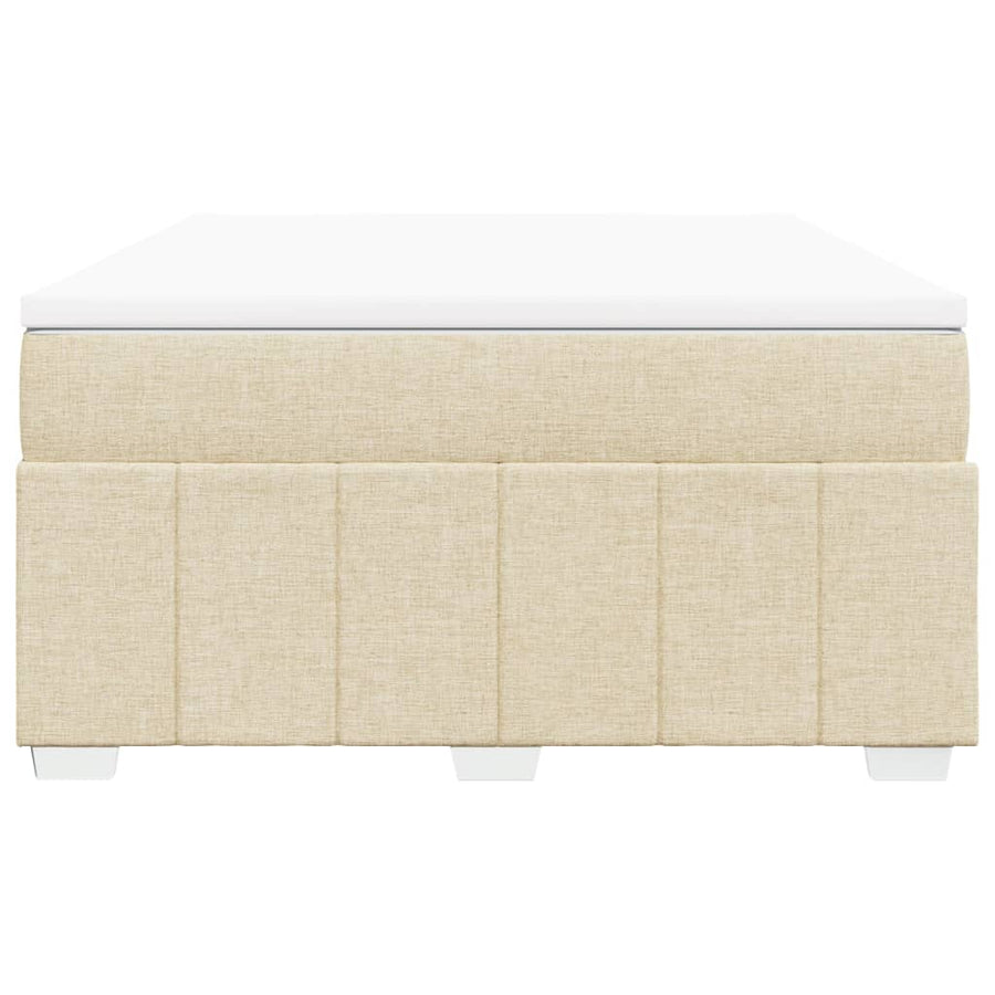 Boxspring met matras stof crèmekleurig 160x200 cm