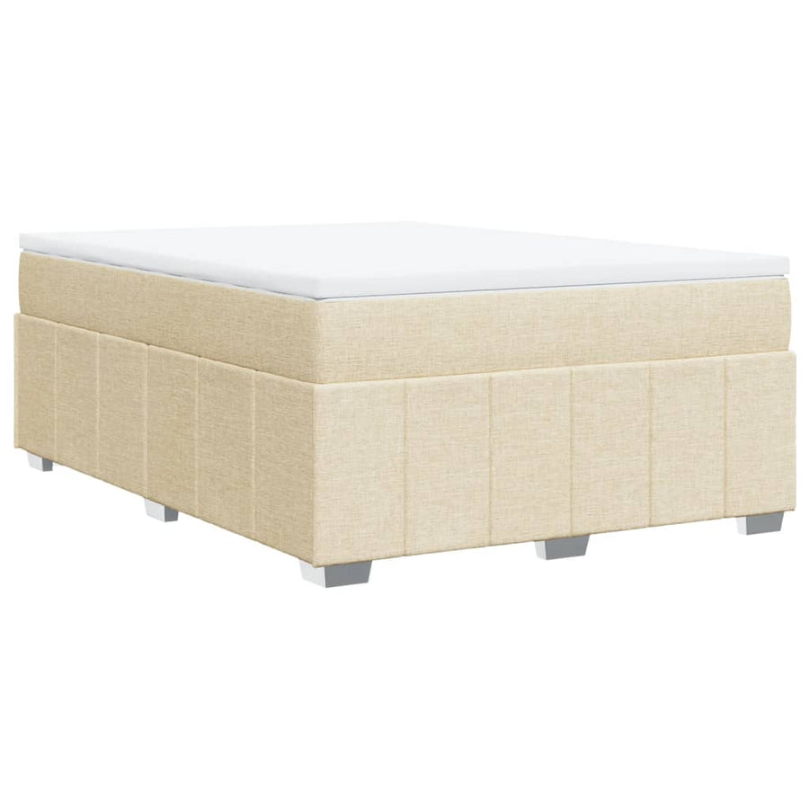 Boxspring met matras stof crèmekleurig 160x200 cm
