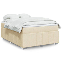 Boxspring met matras stof crèmekleurig 160x200 cm