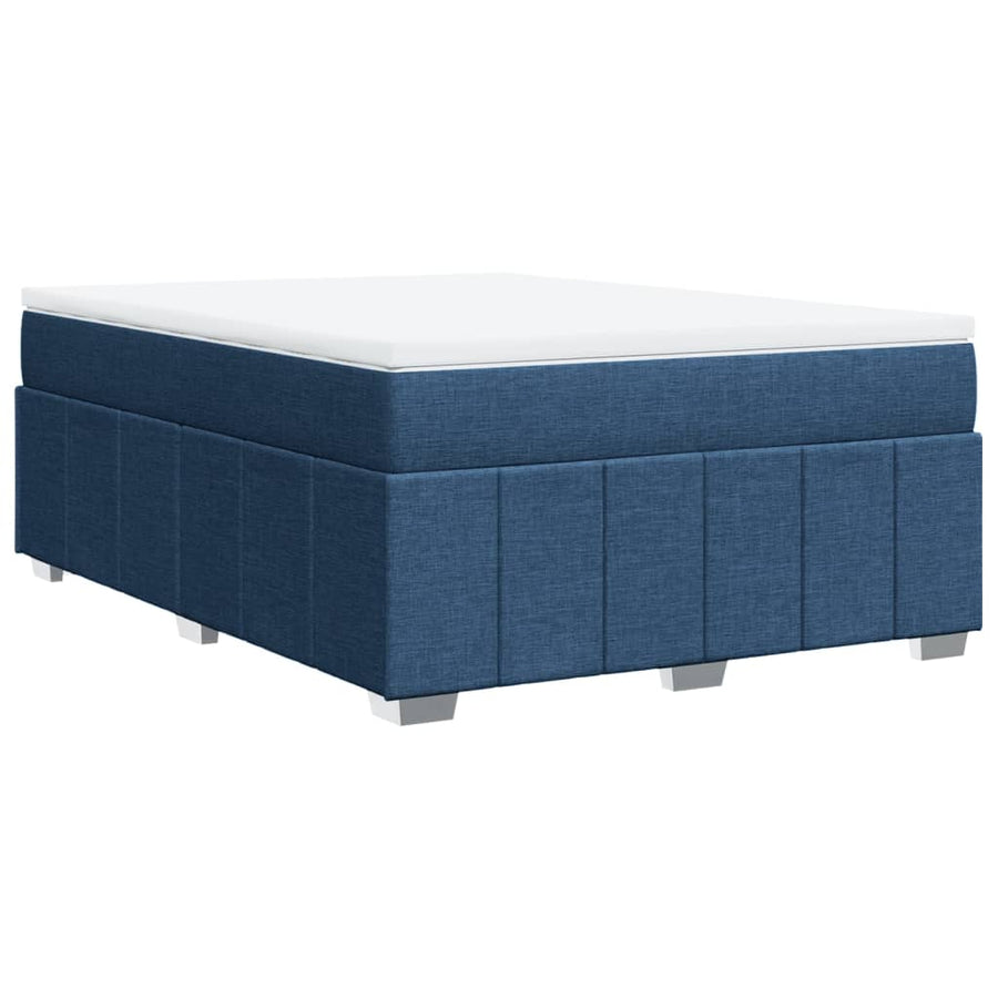 Boxspring met matras stof blauw 160x200 cm
