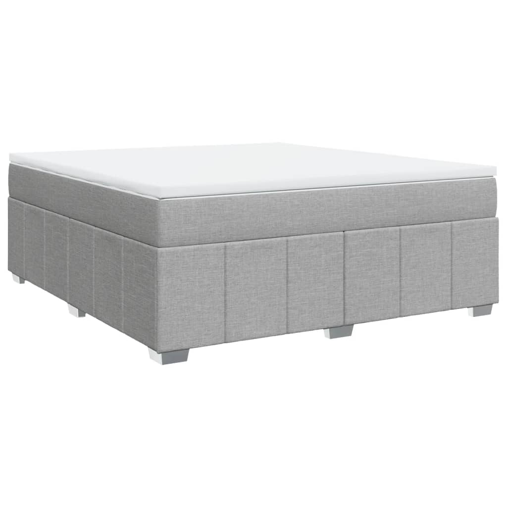 Boxspring met matras stof lichtgrijs 180x200 cm