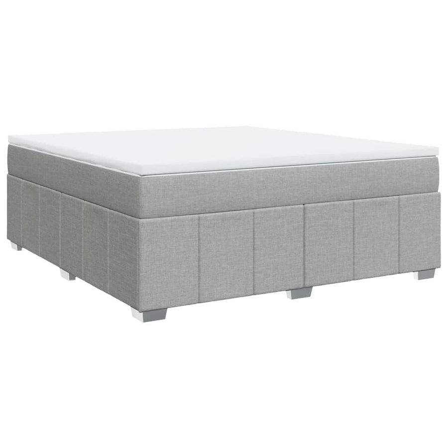 Boxspring met matras stof lichtgrijs 180x200 cm
