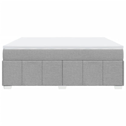 Boxspring met matras stof lichtgrijs 180x200 cm