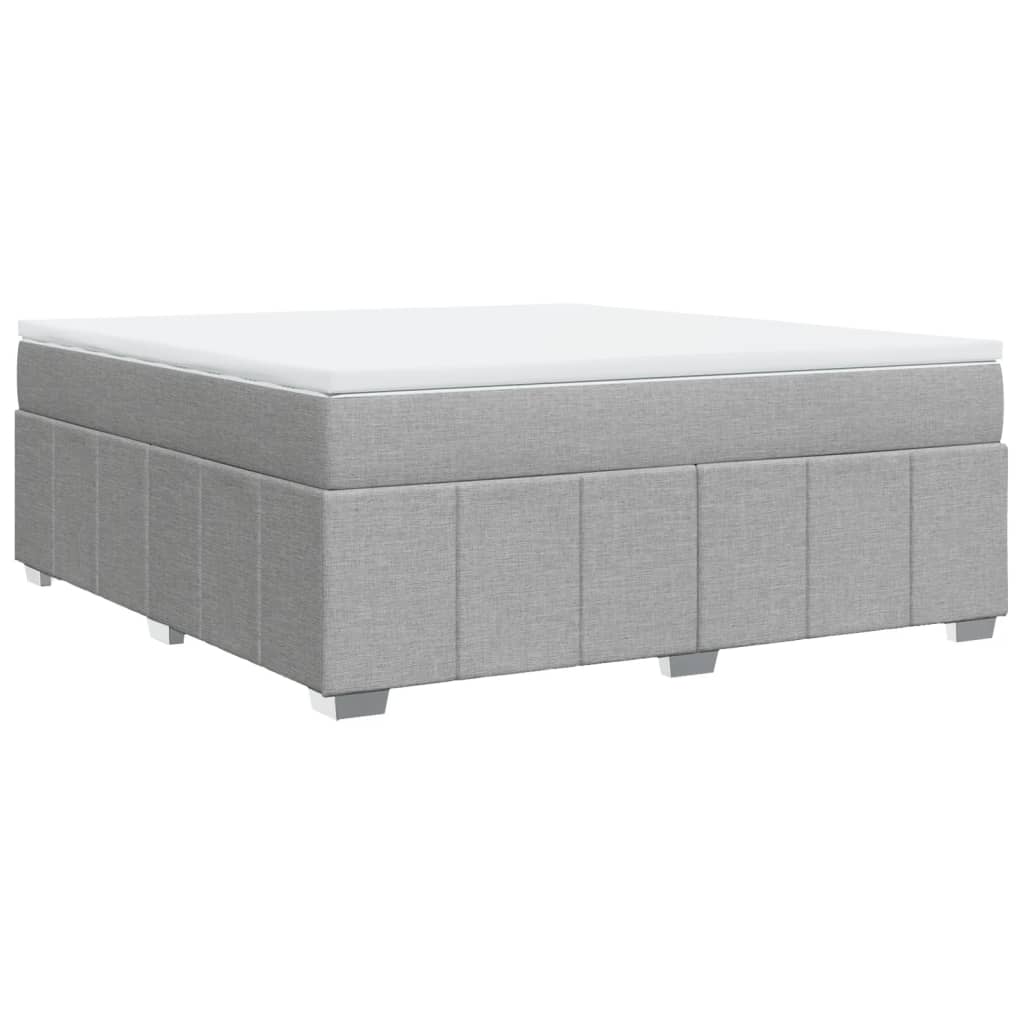 Boxspring met matras stof lichtgrijs 180x200 cm