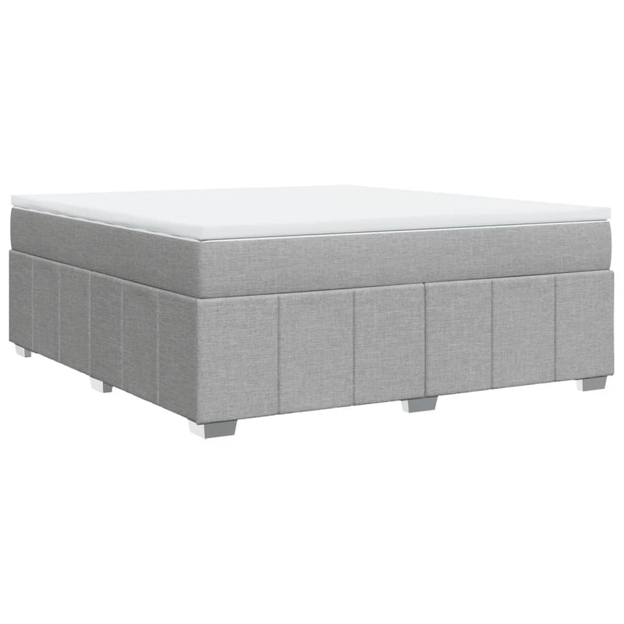 Boxspring met matras stof lichtgrijs 180x200 cm