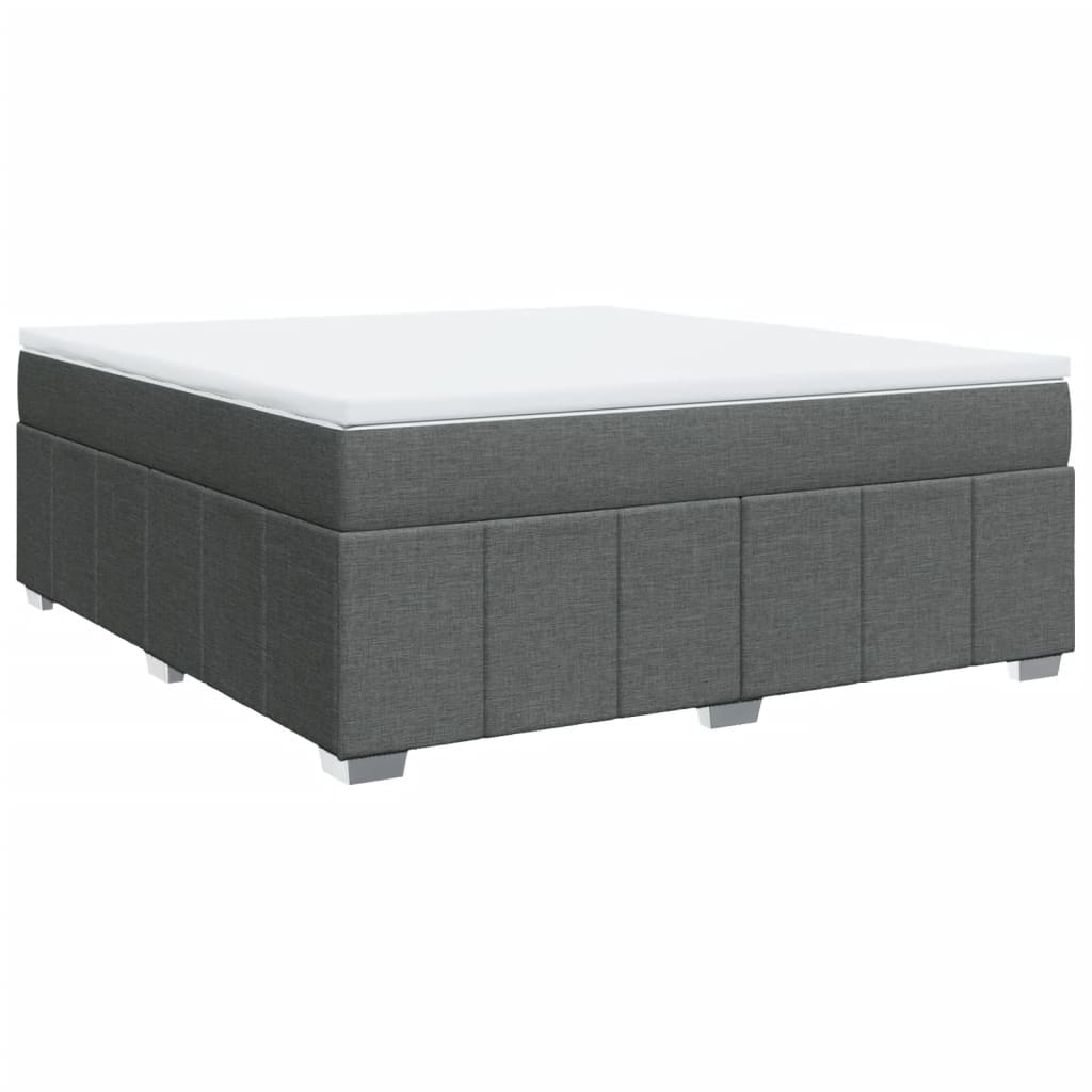 Boxspring met matras stof donkergrijs 180x200 cm
