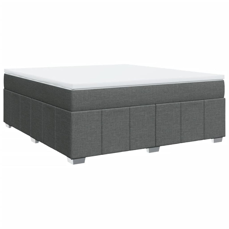 Boxspring met matras stof donkergrijs 180x200 cm