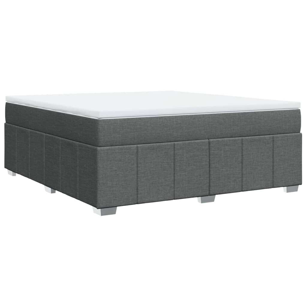 Boxspring met matras stof donkergrijs 180x200 cm