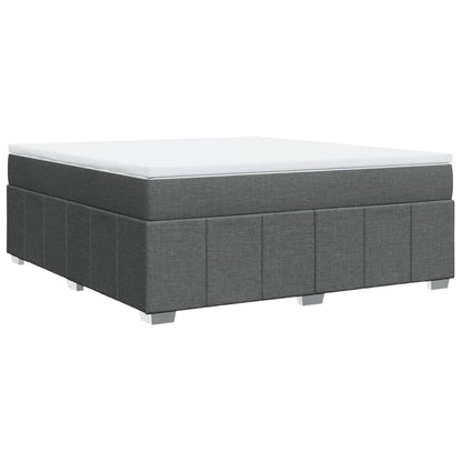 Boxspring met matras stof donkergrijs 180x200 cm