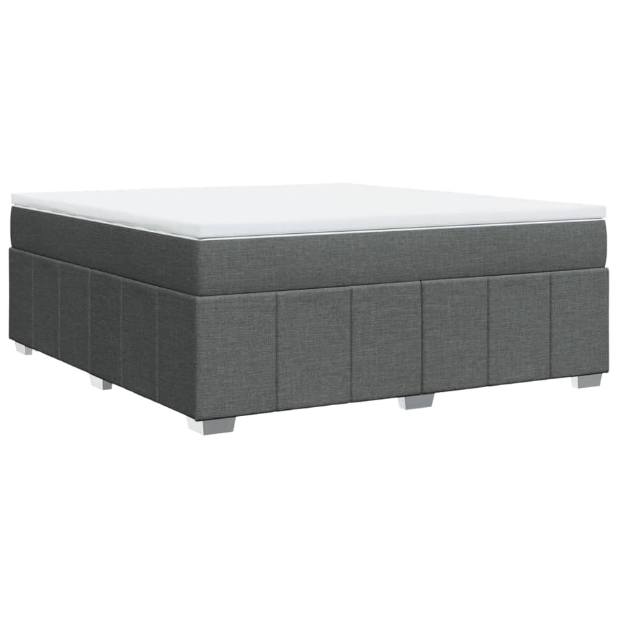 Boxspring met matras stof donkergrijs 180x200 cm