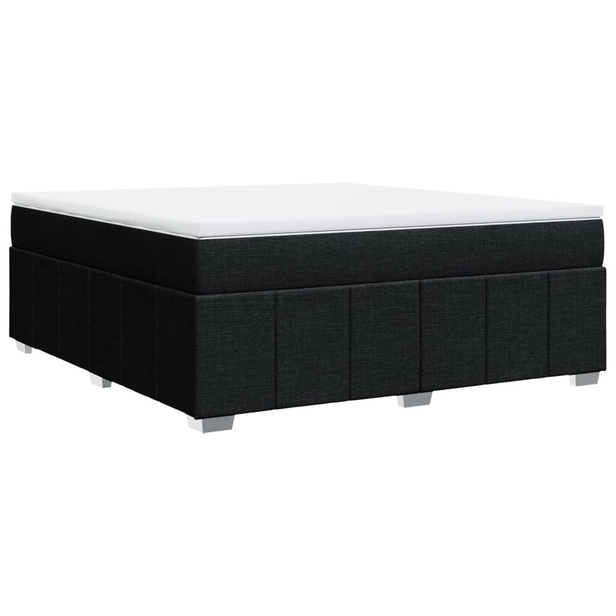 Boxspring met matras stof zwart 180x200 cm