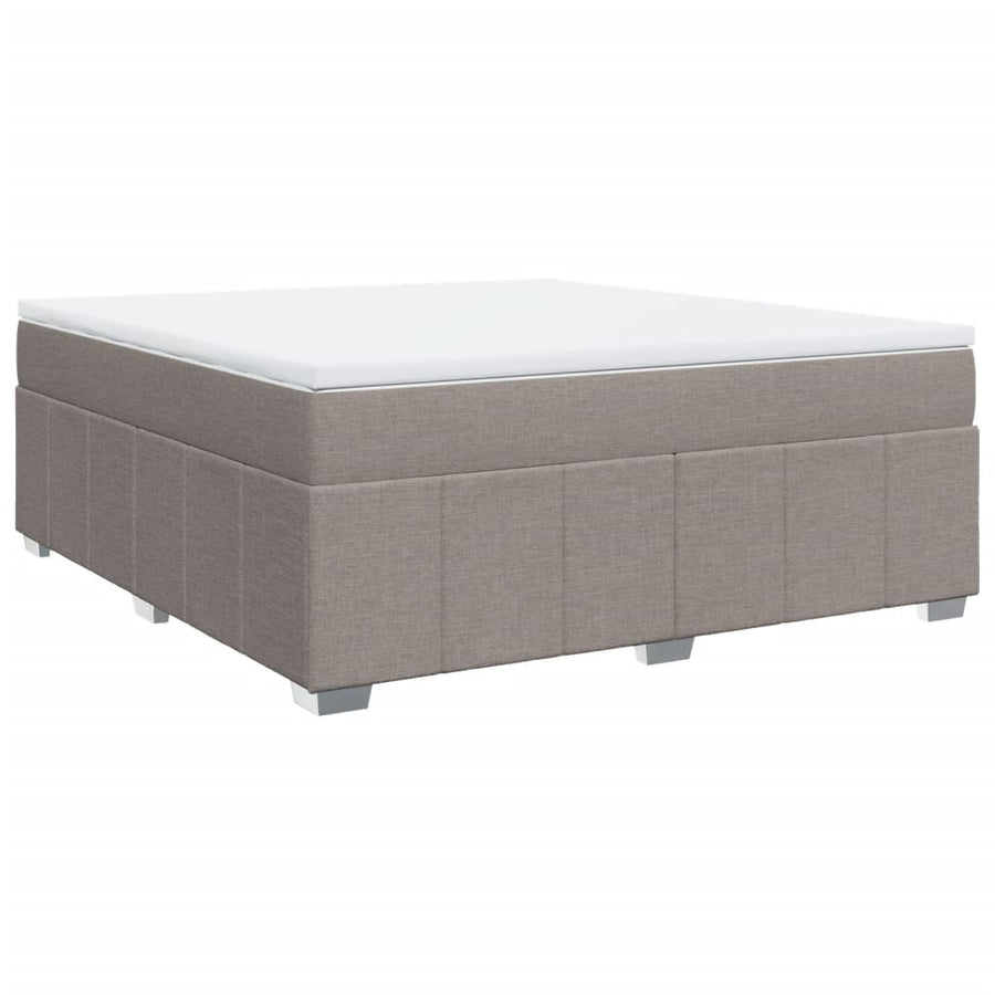 Boxspring met matras stof taupe 180x200 cm