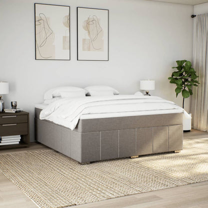 Boxspring met matras stof taupe 180x200 cm