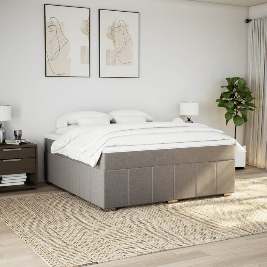 Boxspring met matras stof taupe 180x200 cm