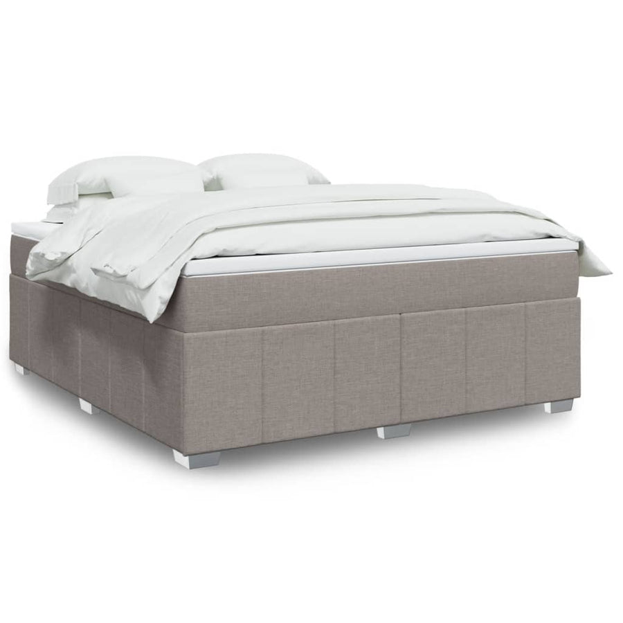 Boxspring met matras stof taupe 180x200 cm