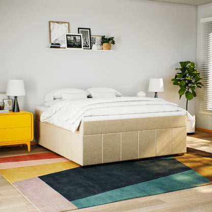 Boxspring met matras stof crèmekleurig 180x200 cm