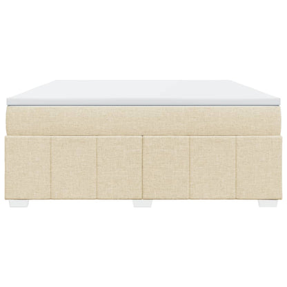 Boxspring met matras stof crèmekleurig 180x200 cm
