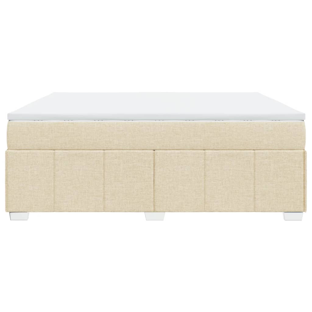 Boxspring met matras stof crèmekleurig 180x200 cm
