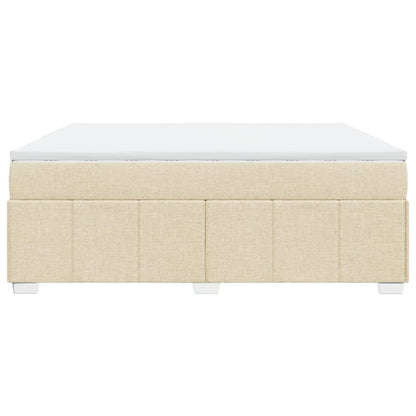 Boxspring met matras stof crèmekleurig 180x200 cm
