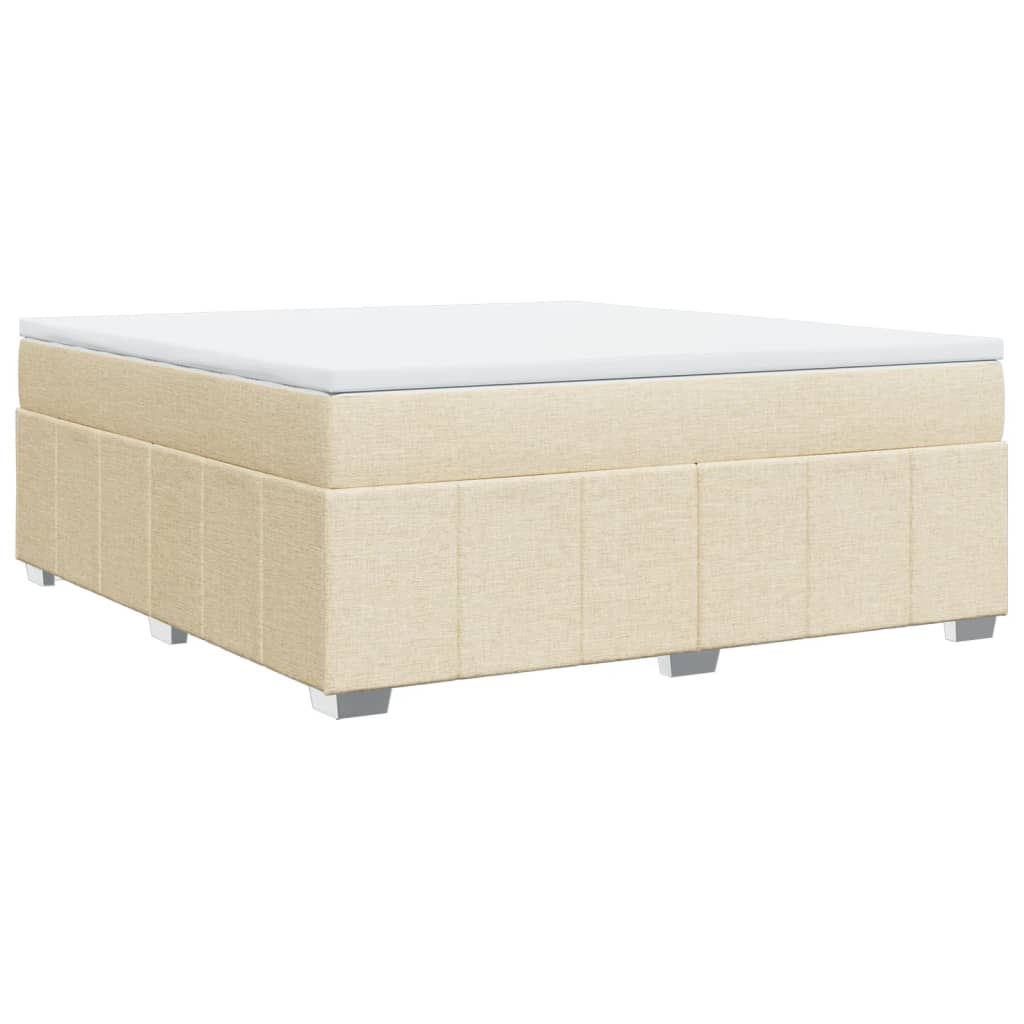 Boxspring met matras stof crèmekleurig 180x200 cm