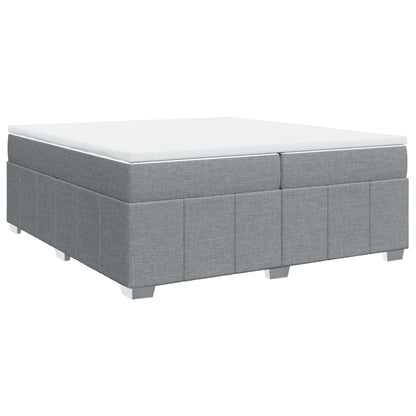 Boxspring met matras stof lichtgrijs 200x200 cm