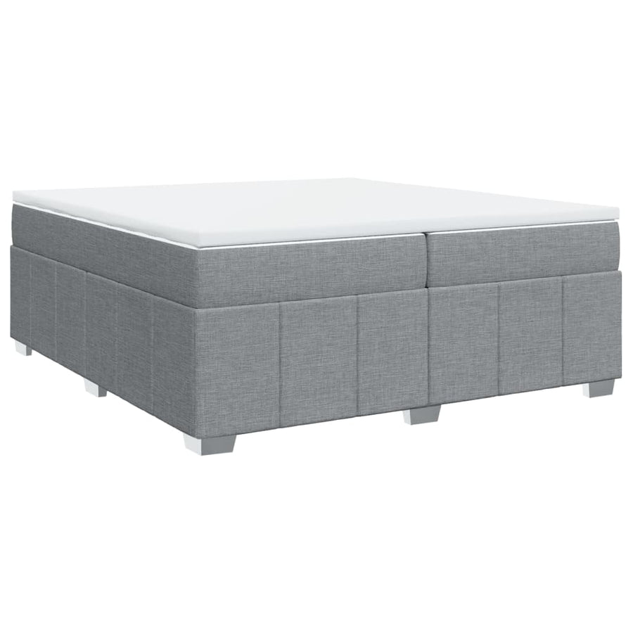 Boxspring met matras stof lichtgrijs 200x200 cm