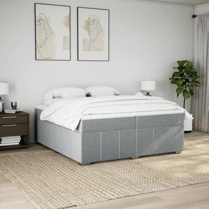 Boxspring met matras stof lichtgrijs 200x200 cm
