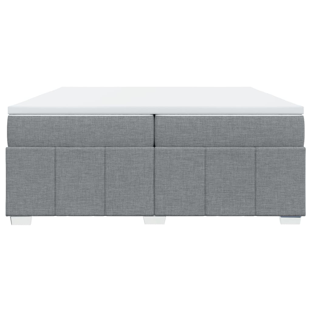 Boxspring met matras stof lichtgrijs 200x200 cm