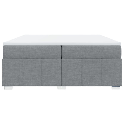 Boxspring met matras stof lichtgrijs 200x200 cm