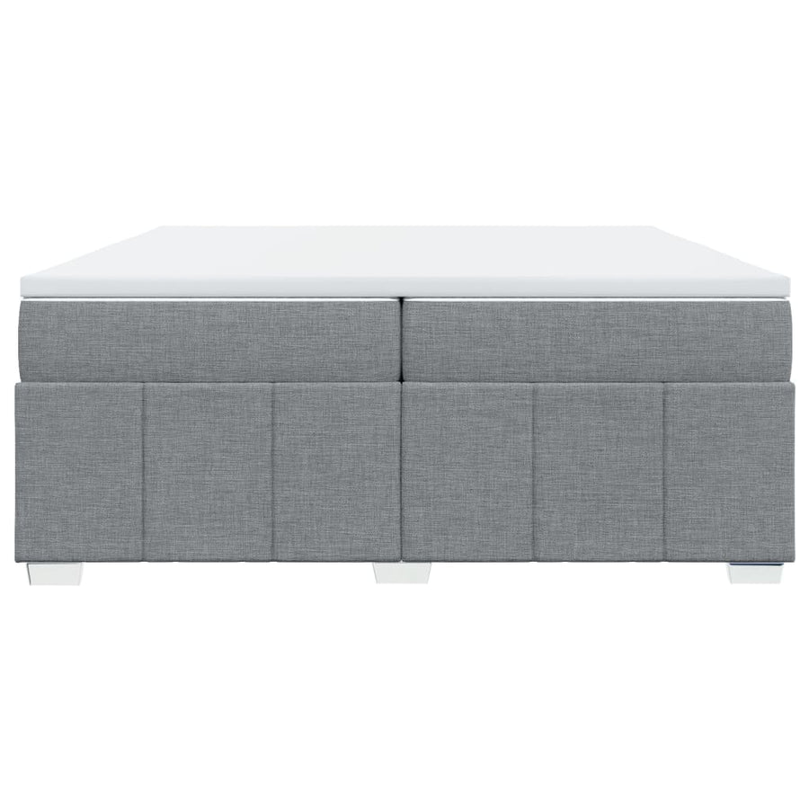 Boxspring met matras stof lichtgrijs 200x200 cm