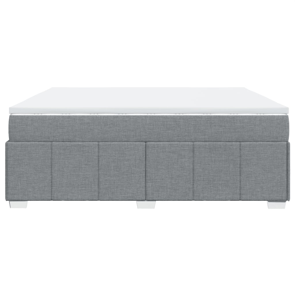 Boxspring met matras stof lichtgrijs 200x200 cm