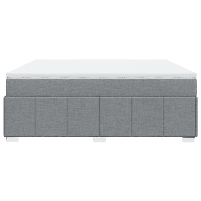 Boxspring met matras stof lichtgrijs 200x200 cm