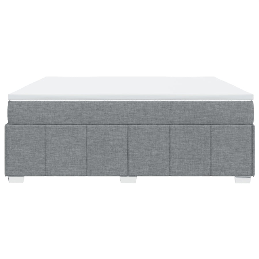 Boxspring met matras stof lichtgrijs 200x200 cm