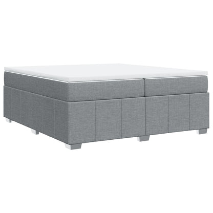 Boxspring met matras stof lichtgrijs 200x200 cm