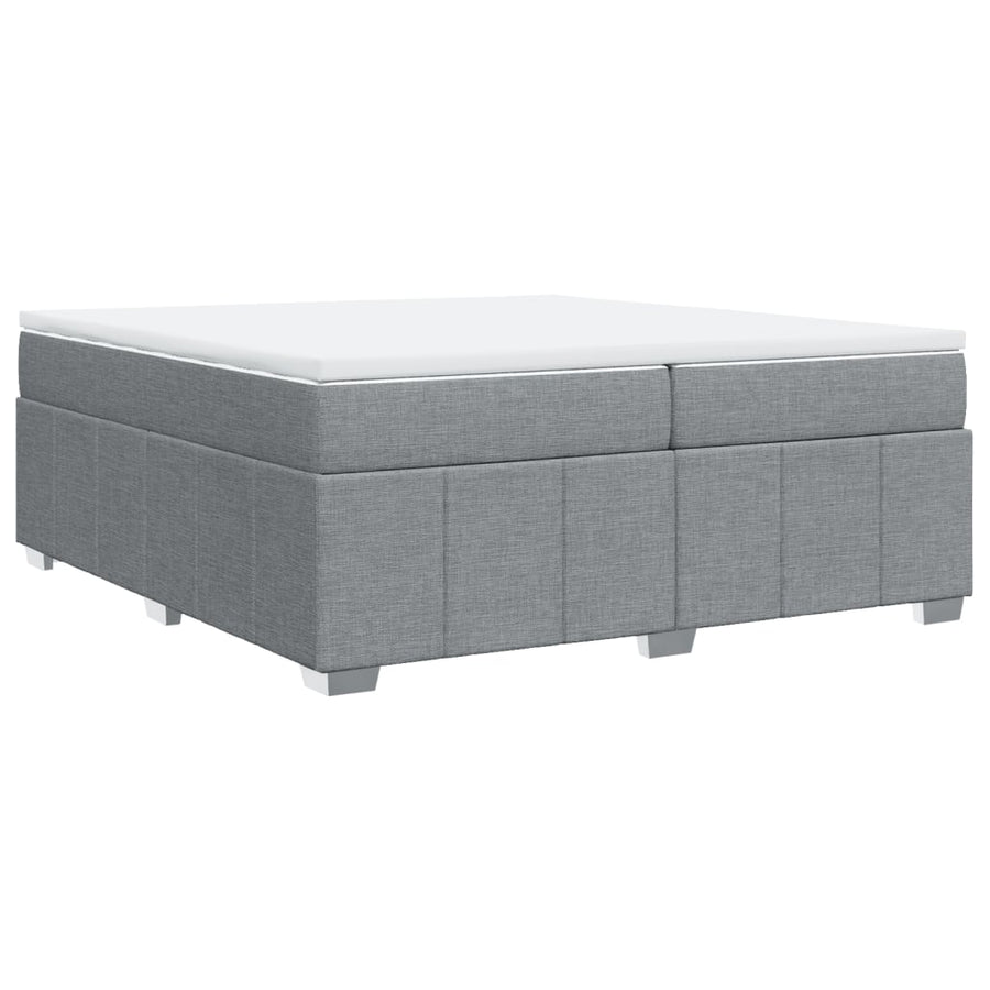 Boxspring met matras stof lichtgrijs 200x200 cm
