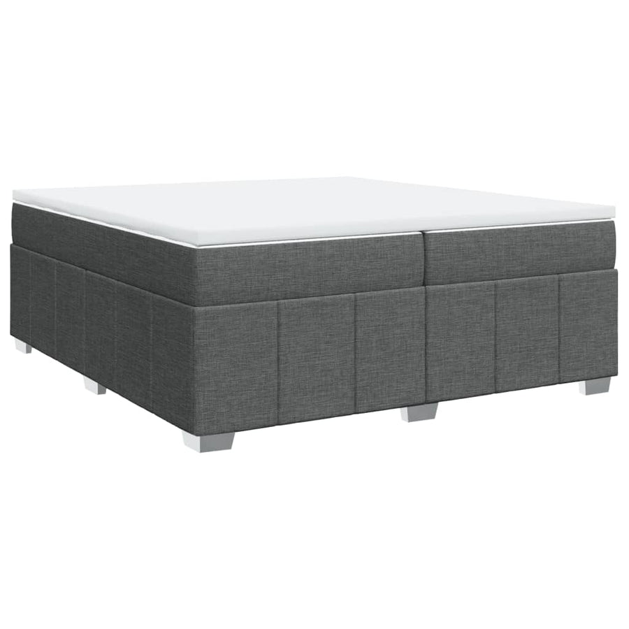 Boxspring met matras stof donkergrijs 200x200 cm