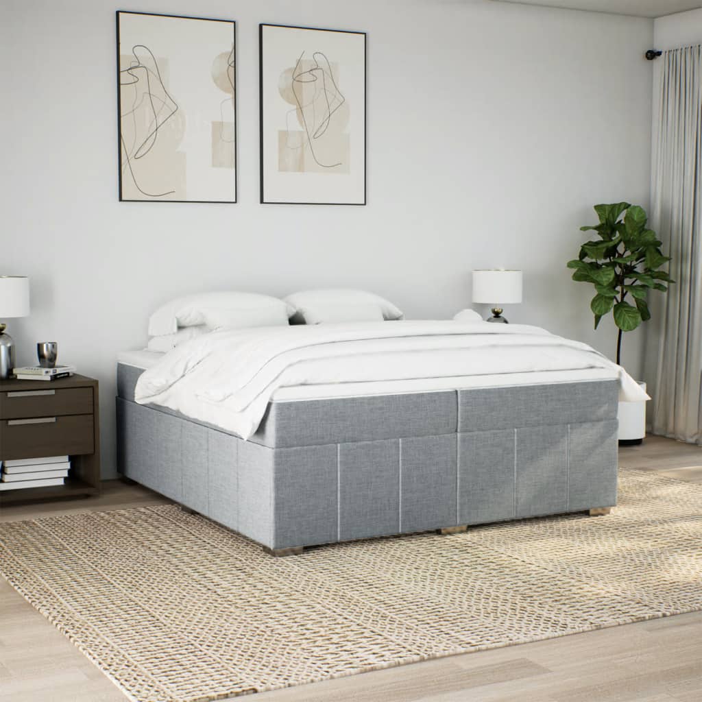 Boxspring met matras stof donkergrijs 200x200 cm