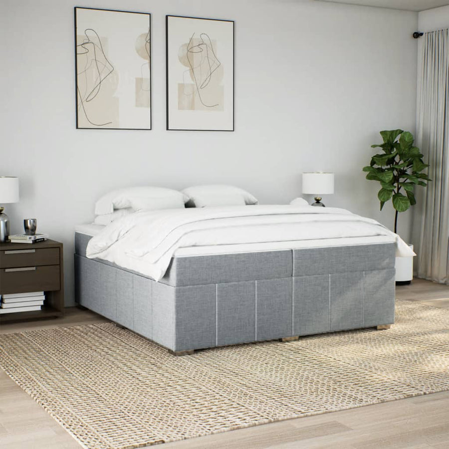 Boxspring met matras stof donkergrijs 200x200 cm