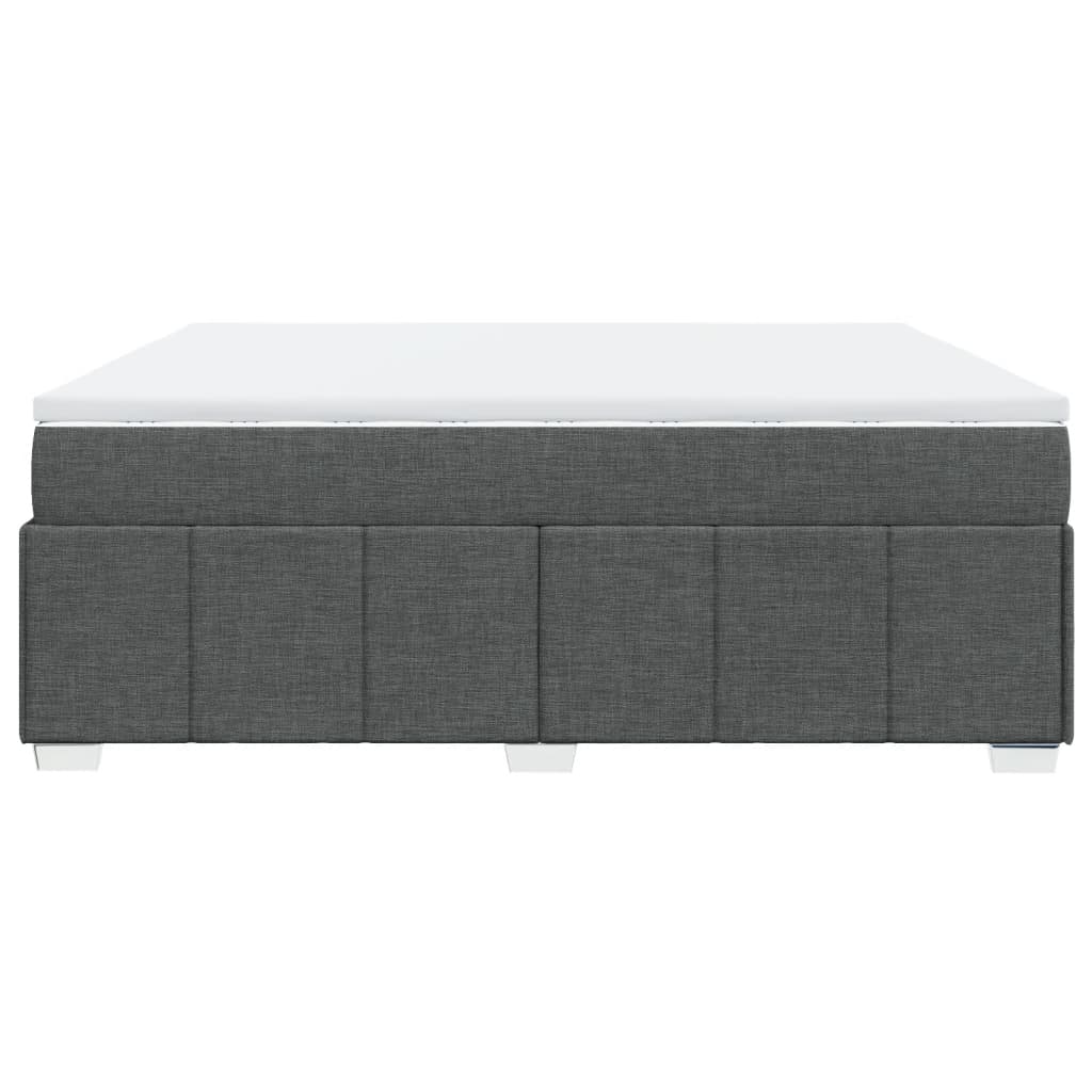 Boxspring met matras stof donkergrijs 200x200 cm