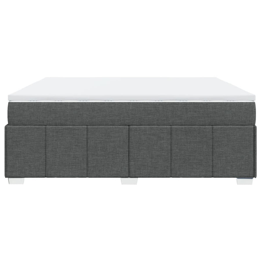 Boxspring met matras stof donkergrijs 200x200 cm