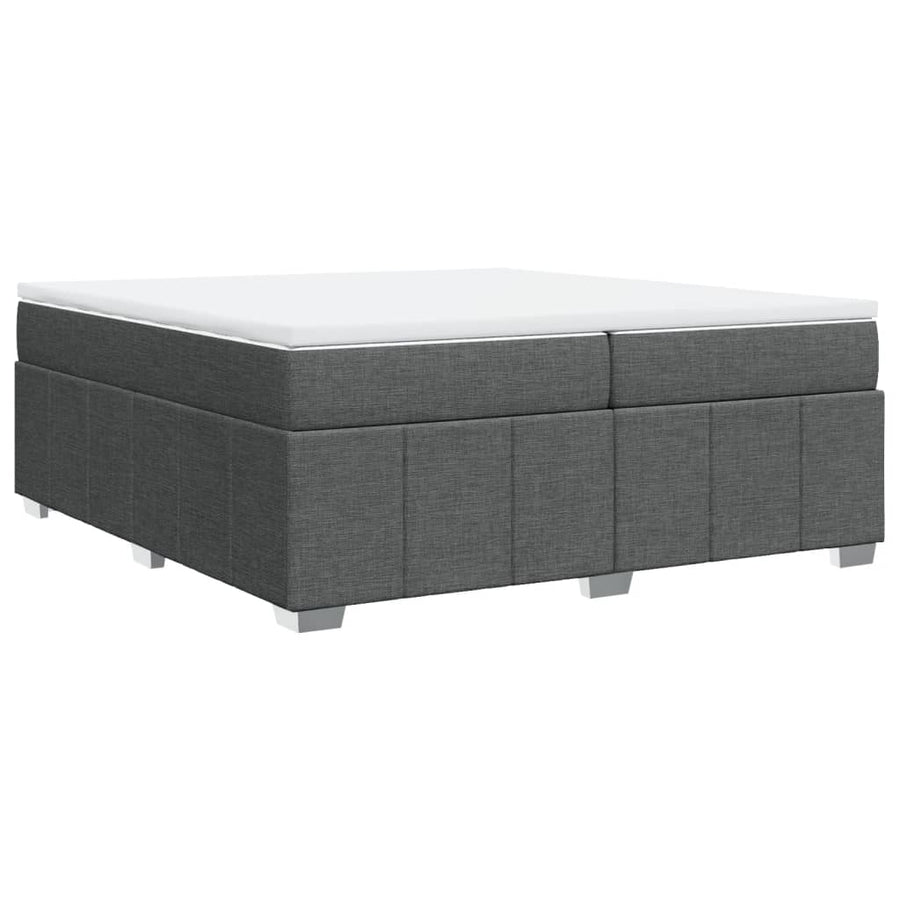 Boxspring met matras stof donkergrijs 200x200 cm