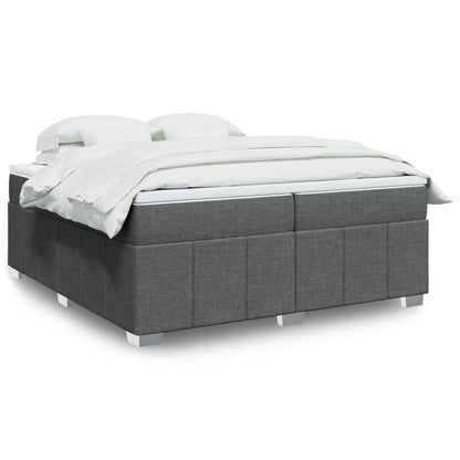 Boxspring met matras stof donkergrijs 200x200 cm